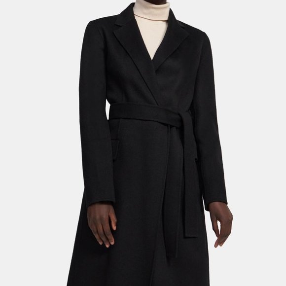 Theory Jackets & Blazers - Theory Black Wool Cashmere belted Coat in Black